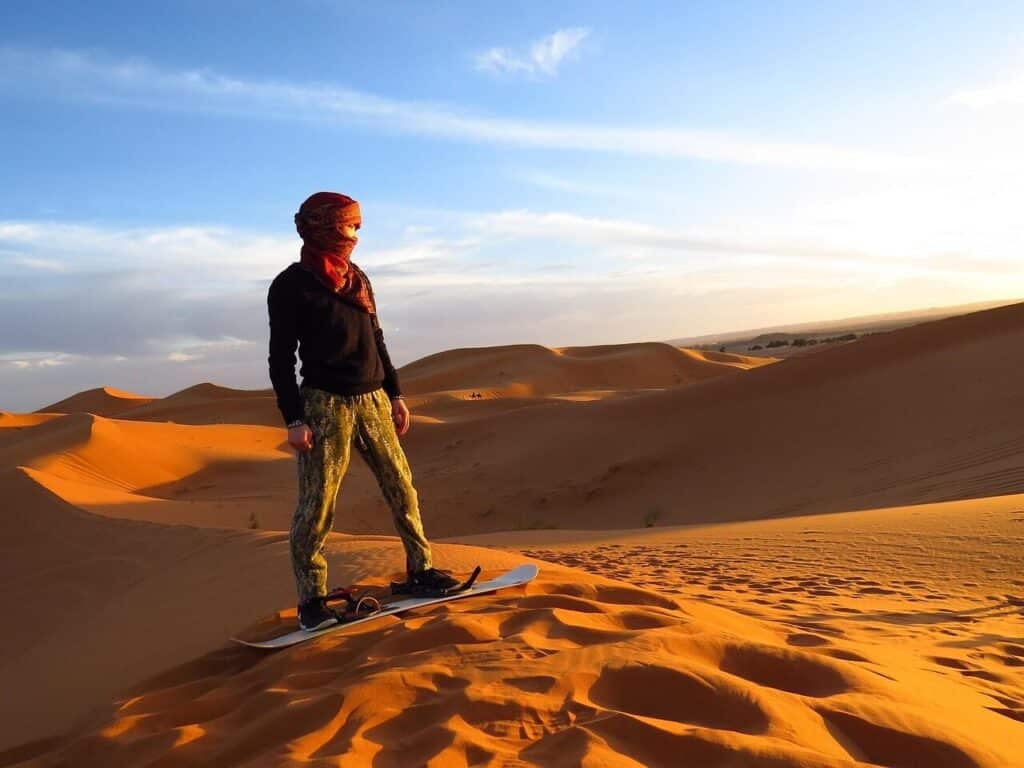 morocco, algeria, desert, nature, sand dunes, sandboarding, africa, country, travel, headscarf, sky, sand